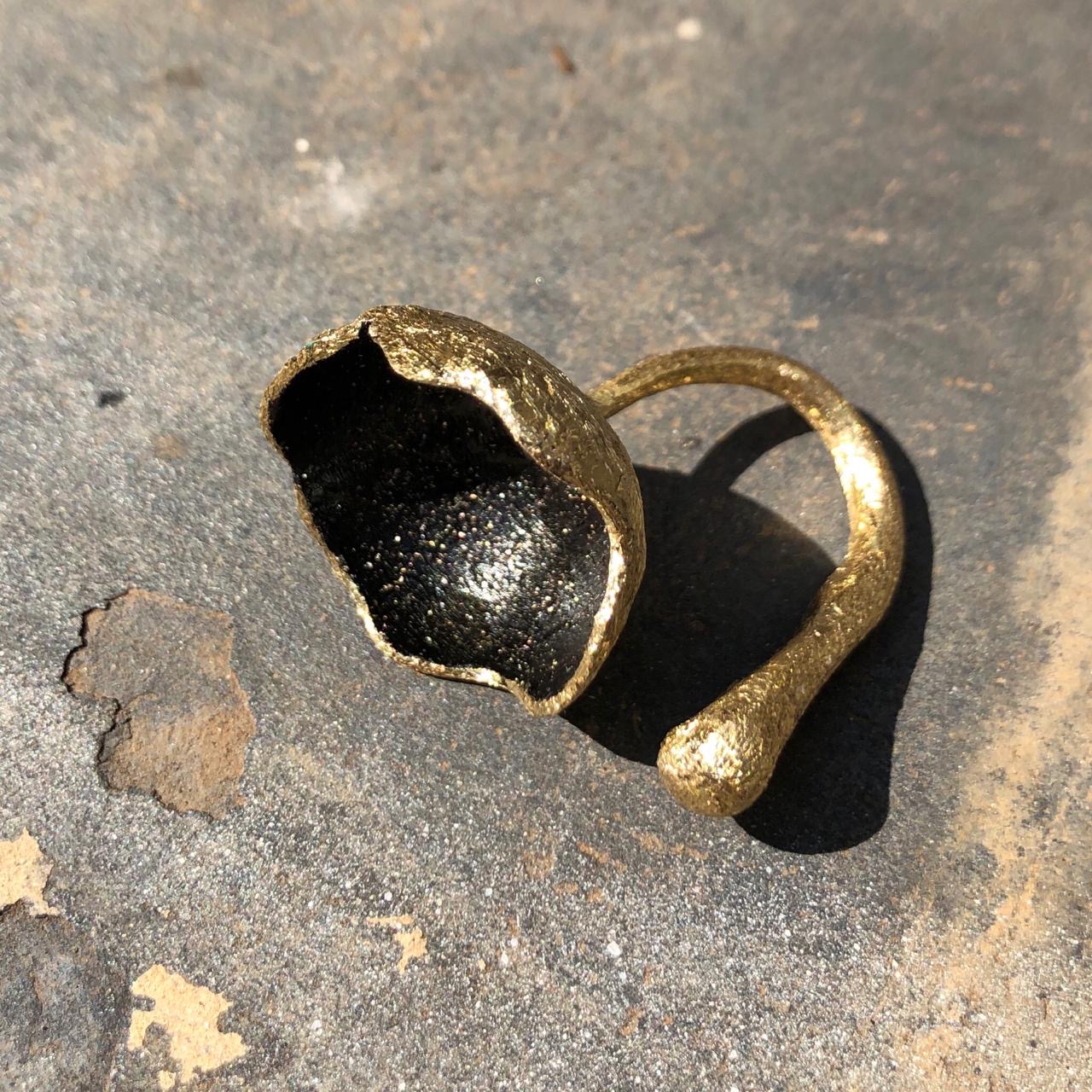 Gold Ring with Black Center