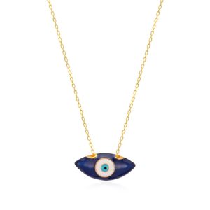 Blue Evil Eye Gold Necklace