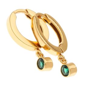 Yellow Gold Plating Cubic Earrings