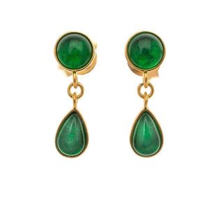 Emerald Green Droplet Earrings