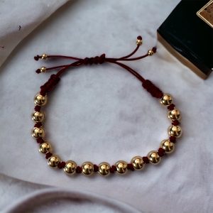 14K Gold filled 6mm Ball Knotted Corded Bangle