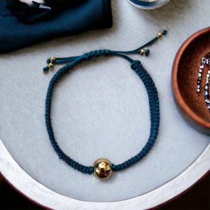 14K gold filled Single 10mm Ball on Macrame