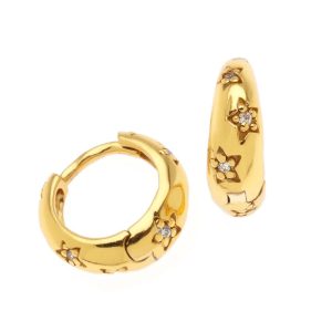GOLD PLATED STERLING SILVER TINY HOOP EARRINGS