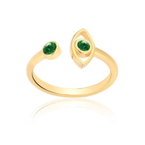 GREEN ZIRGON EYE RING GOLD