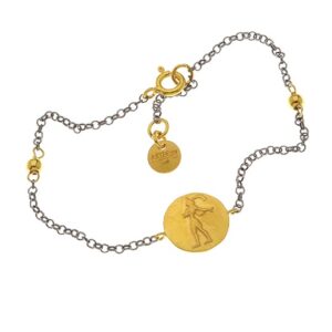 STERLING SILVER CHAIN BRACELET WITH THE PRINCE OF LILIES