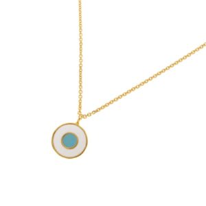 STERLING SILVER CHAIN WITH NECKLACE WITH A COLORED EYE