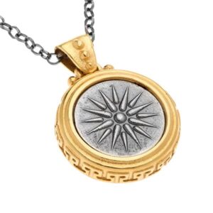 STERLING SILVER VERGINA SUN NECKLACE