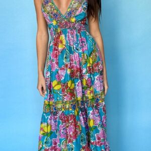 ANTICA SARTORIA BLOOMING LONG SUMMER DRESS