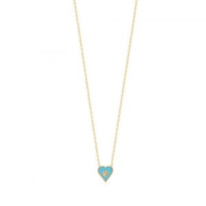TURQUOISE HEART ENAMEL NECKLACE