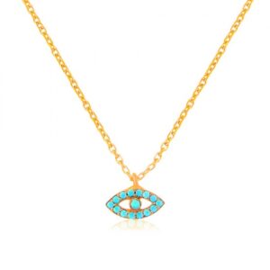 TURQUOISE EVIL EYE NECKLACE GOLD PLATED