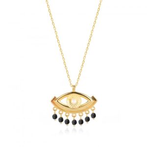 BLACK EYE NECKLACE GOLD NECKLACE