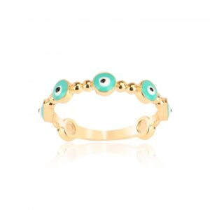 EYE ENAMEL RING GOLD PLATED