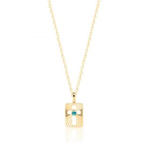 BLUE TOPAZ CROSS ZIRONG NECKLACE