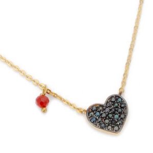 GOLD PLATED STERLING SILVER HEART CHAIN NECKLACE