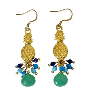 PINEAPPLE WITH CHRYSOPRASE EARRINGS