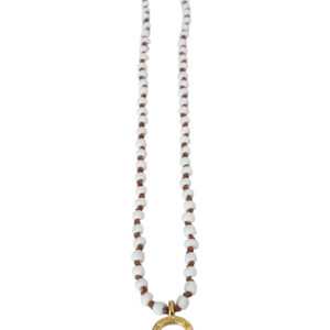 WHITEBSEEDBEADS WITH HORSESHOE PENDANT