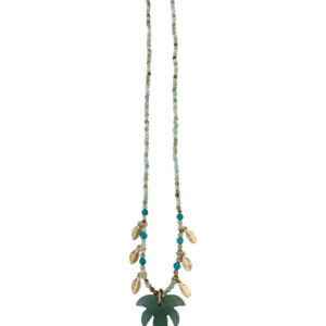 AVENTURINE PALM NECKLACE ON AMAZONITE