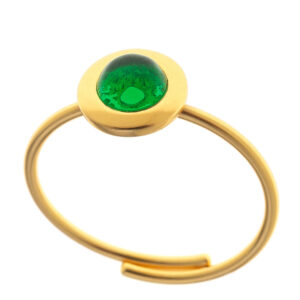 Sterling silver round crystal setting ring