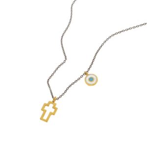 STERLING SILVER CHAIN NECKLACE WITH A CROSS