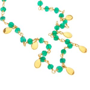ROSARY NECKLACE WITH STERLING SILVER DROPS