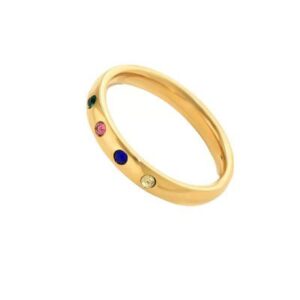 STAINLESS STEEL RING WITH CRYSTAL STONES