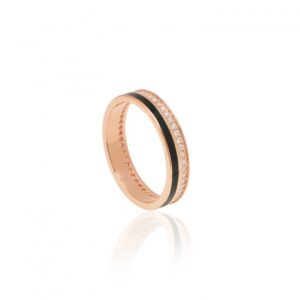 BLACK ENAMEL ZIRGON RING