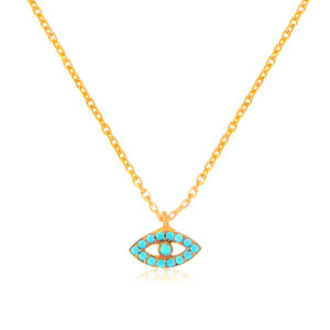 TURQUOISE EVIL EYE NECKLACE GOLD