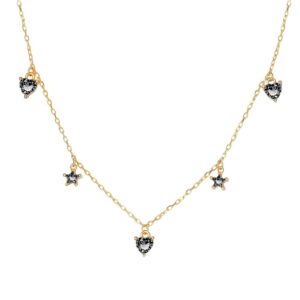 BLACK STAR-HEART NECKLACE