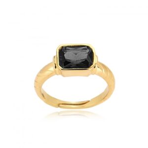 BLACK ZIRGON RING GOLD