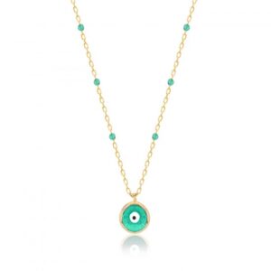 TURQUOISE EYE NECKLACE GOLD