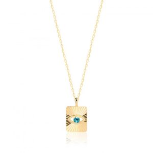 TOPAZ EYE ZIRGON NECKLACE GOLD