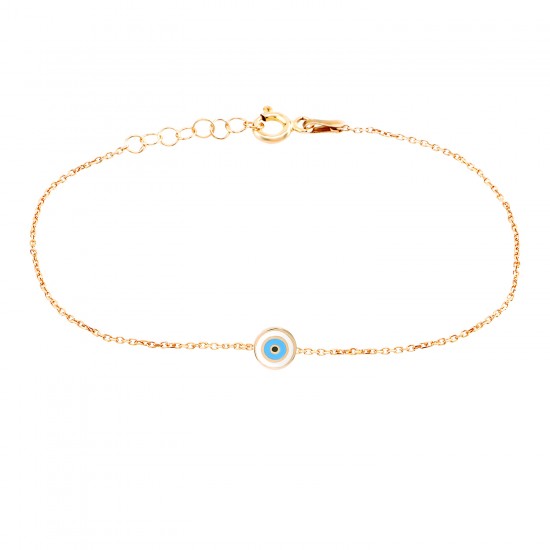 ROUND EYE ENAMEL BRACELET GOLD