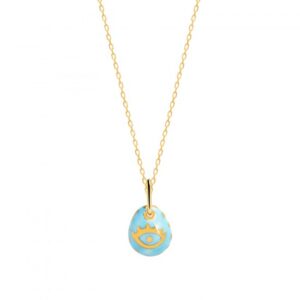 CERAMIC EYE NECKLACE GOLD