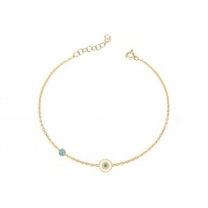 ROUND ENAMEL EYE BRACELET GOLD