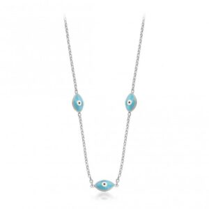 EYE ENAMEL NECKLACE SILVER
