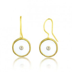 WHITE ENAMEL EARRING