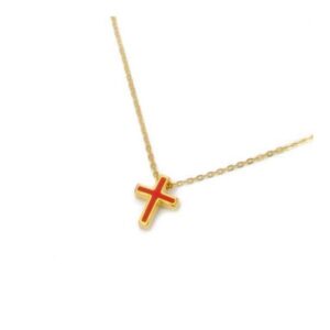 CROSS COLORED WITH ENAMEL.
