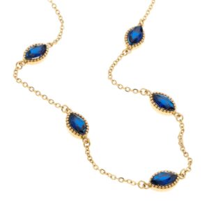 BLUE CRYSTAL CHSIN NECKLACE