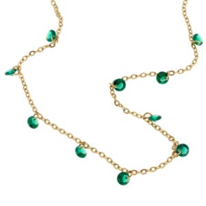 DANGLING CRYSTAL CHAIN NECKLACE