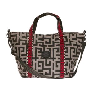 THEROS BAG BLACK BEIGE AND RED