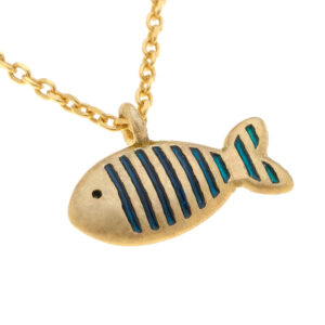 Sterling silver fish pendant necklace