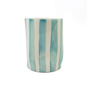 SQUASHED CYLINDER VASE TURQUOISE